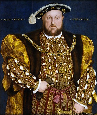 イングランド王ヘンリー8世（1491年－1547年）　1540年　ハンス・ホルバイン（子）　ローマ、国立絵画館蔵