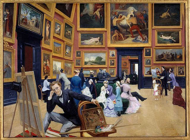 1880年のルーアン美術館の内部　1880年　シャルル・アングラン　ルーアン美術館蔵