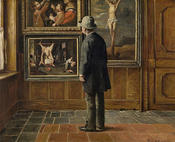 『芸術愛好家』　1884年頃　アンリ・デ・ブラーケレール　アントワープ王立美術館蔵