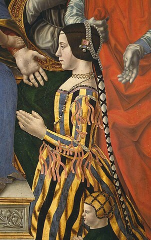 ベアトリーチェ・デステ（1475年－1497年）　1494年頃－1495年頃　スフォルツァの祭壇画　ブレラ美術館蔵