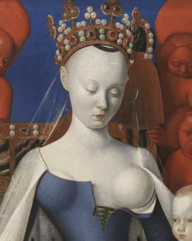 『ムランの聖母子』　1450年代前半　ジャン・フーケ　ベルギー、アントワープ王立美術館蔵