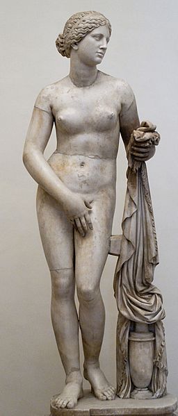 『クニドスのヴィーナス』（ Statua di Afrodite Cnidia ）　ローマ時代の複製　ローマ国立博物館蔵（ルドヴィシ・コレクション）