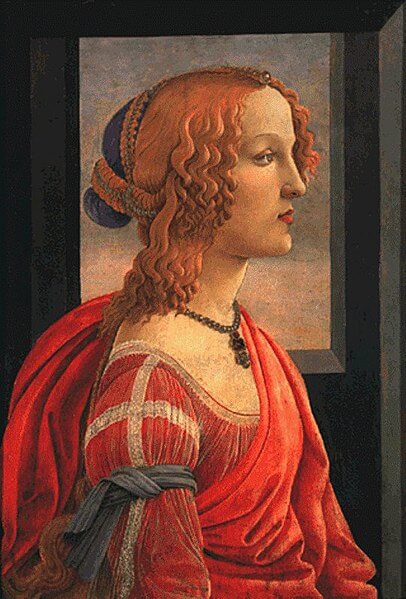 シモネッタ・ヴェスプッチの肖像　1480‐1485年頃　サンドロ・ボッティチェリ　丸紅ギャラリー