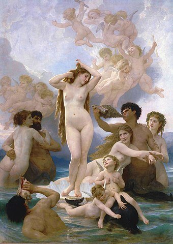 『ヴィーナスの誕生』（ Naissance de Vénus ）　1879年　ウィリアム・ブグロー　オルセー美術館蔵