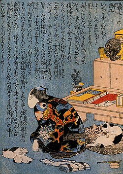 歌川国芳 自画像　1839年