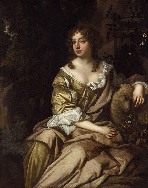 ネル・グウィンとされる女性像（ Unknown woman, formerly known as Nell Gwyn ）　1675年頃　ピーター・レリーの工房　 ナショナル・ポートレート・ギャラリー蔵