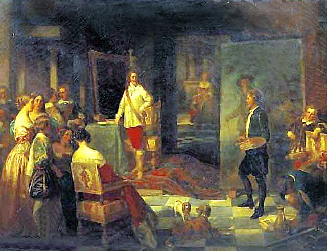 Van Dyck malt das Porträt Karl I., Karl Bennert (1815-1894),『チャールズ1世の肖像を描くヴァン・ダイク』 1894年以前 カール・ベナート