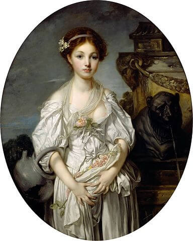 La Cruche cassée, 1771 / 1772, Greuze, Jean-Baptiste, INV 5036 ; MR 1779, Hauteur : 1,09 m ; Hauteur avec accessoire : 1,355 m ; Largeur : 0,87 m ; Largeur avec accessoire : 1,16 m ; Epaisseur avec accessoire : 9 cm, huile sur toile, Collector / Previous owner / Commissioner / Archaeologist / Dedicatee Bécu, Jeanne, comtesse du Barry, Musée du Louvre, Département des Peintures, 『壊れた甕』　1771 - 1772年　ジャン＝バティスト・グルーズ　ルーヴル美術館蔵