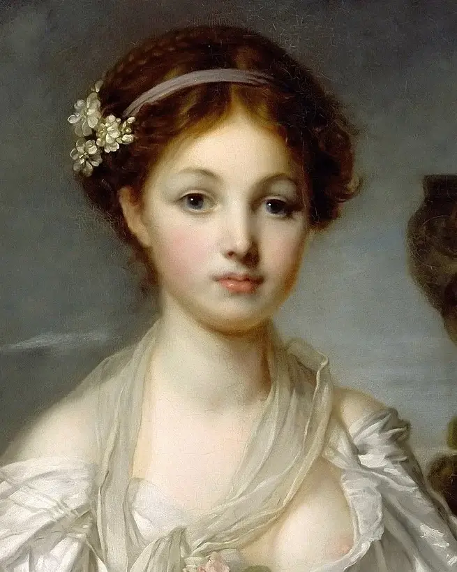 La Cruche cassée, 1771 / 1772, Greuze, Jean-Baptiste, INV 5036 ; MR 1779, Hauteur : 1,09 m ; Hauteur avec accessoire : 1,355 m ; Largeur : 0,87 m ; Largeur avec accessoire : 1,16 m ; Epaisseur avec accessoire : 9 cm, huile sur toile, Collector / Previous owner / Commissioner / Archaeologist / Dedicatee Bécu, Jeanne, comtesse du Barry, Musée du Louvre, Département des Peintures, 『壊れた甕』　1771 - 1772年　ジャン＝バティスト・グルーズ　ルーヴル美術館蔵