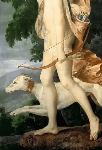 『狩りの女神ディアナ』（Diane chasseresse, 1540 / 1560,France Fontainebleau, École de, Carmoy, Charles, Louvre)　1540 - 1560年　フォンテーヌブロー派　ルーヴル美術館蔵