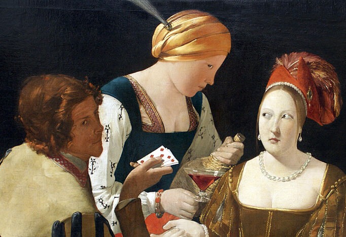 Le Tricheur à l’as de carreau, 1636 / 1640, La Tour, Georges de, RF 1972 8, Louvre, The Cheat with the Ace of Diamonds,『いかさま師』　1636 - 1640年　ジョルジュ・ド・ラ・トゥール　ルーヴル美術館蔵