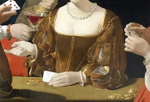 Le Tricheur à l’as de carreau, 1636 / 1640, La Tour, Georges de, RF 1972 8, Louvre, The Cheat with the Ace of Diamonds,『いかさま師』　1636 - 1640年　ジョルジュ・ド・ラ・トゥール　ルーヴル美術館蔵