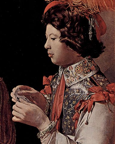 Le Tricheur à l’as de carreau, 1636 / 1640, La Tour, Georges de, RF 1972 8, Louvre, The Cheat with the Ace of Diamonds,『いかさま師』　1636 – 1640年　ジョルジュ・ド・ラ・トゥール　ルーヴル美術館蔵