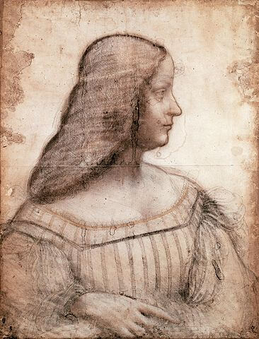 『イザベラ・デステの肖像』( Portrait d'Isabelle d'Este ) 61cm×46.5cm 1500年頃 レオナルド・ダ・ヴィンチ ルーヴル美術館蔵