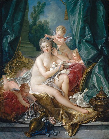 The Toilette of Venus, François Boucher (French, Paris 1703–1770 Paris), 1751, Oil on canvas, 42 5/8 x 33 1/2 in. (108.3 x 85.1 cm), Paintings, Object Number: 20.155.9, Curatorial Department: European Paintings, The Metropolitan Museum of Art, 『ヴィーナスの化粧』　1751年　フランソワ・ブーシェ　メトロポリタン美術館蔵