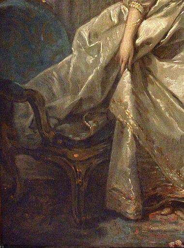 La Marquise de Pompadour (1721-1764), vers 1750, Boucher, François, RF 2142, Hauteur : 0,6 m; Largeur : 0,455 m, huile sur papier collé sur toile, Musée du Louvre, Département des Peintures, 『ポンパドゥール侯爵夫人』　1750年頃　フランソワ・ブーシェ　ルーヴル美術館蔵
