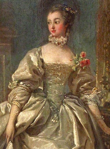 La Marquise de Pompadour (1721-1764), vers 1750, Boucher, François, RF 2142, Hauteur : 0,6 m; Largeur : 0,455 m, huile sur papier collé sur toile, Musée du Louvre, Département des Peintures, 『ポンパドゥール侯爵夫人』　1750年頃　フランソワ・ブーシェ　ルーヴル美術館蔵