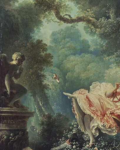 『ぶらんこ』（ The Swing, about 1767 - 1768, Jean-Honoré Fragonard (1732 - 1806), The Wallace Collection ）　1767 - 1768年頃　ジャン・オノレ・フラゴナール　ウォレス・コレクション蔵