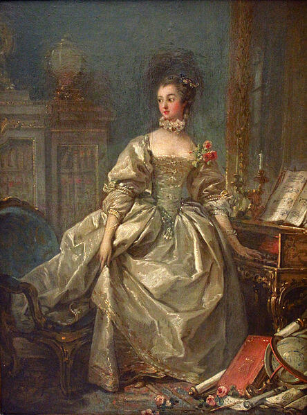 ポンパドゥール侯爵夫人 La Marquise de Pompadour (1721-1764).　1700年代前半　フランソワ・ブーシェ　ルーヴル美術館蔵