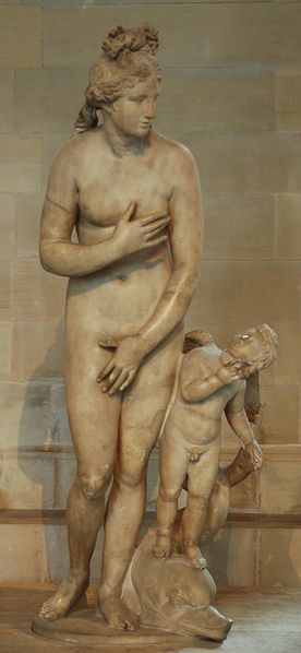 『アフロディテとエロス』 身長192cm 幅78cm 奥行き67cm ローマ帝国時代(160年頃) ルーヴル美術館蔵