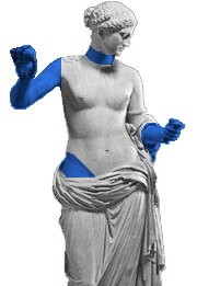 『アルルのヴィーナス像』( statue ; Vénus d'Arles ) 高さ220cm×幅102cm×奥行き65cm 紀元前350年頃 プラクシテレス原作 ルーヴル美術館蔵