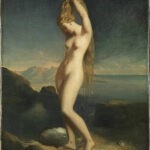 『海から上がるヴィーナス』（ Vénus anadyomène, dite aussi Vénus marine ）　65 × 55 cm　1838年　テオドール・シャセリオー　ルーヴル美術館蔵