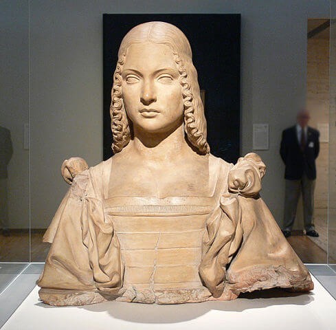 イザベラ・デステの胸像 Portrait of a Woman, Possibly Isabella d’Este, c. 1500　1500年頃　ジョヴァンニ・クリストフォロ・ロマーノ　キンベル美術館蔵