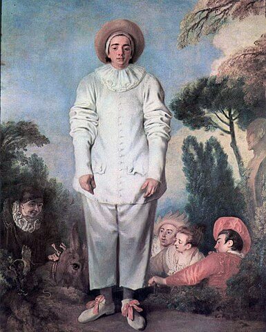Pierrot, Ancien titre : Gilles, 1718 / 1719, Watteau, Jean-Antoine, MI 1121, huile sur toile, Musée du Louvre, Département des Peintures, 『ピエロ』　184 × 155 cm　1718年 - 1719年　アントワーヌ・ヴァトー　ルーヴル美術館蔵