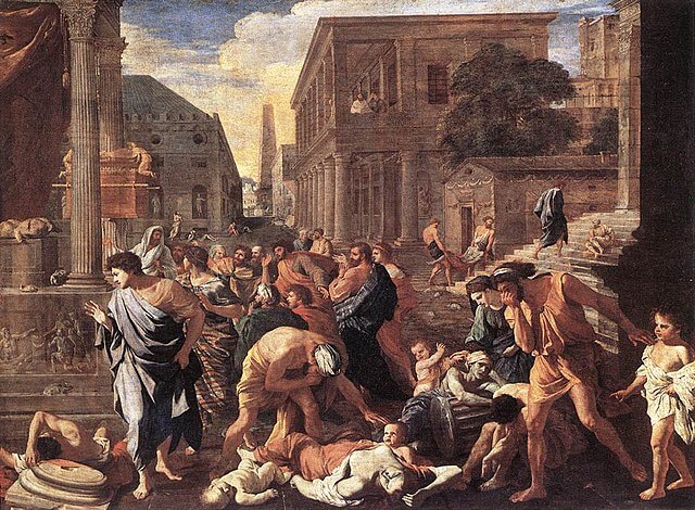 『アシュドッドのペスト』（ La Peste d'Asdod ）　1630年 - 1631年　ニコラ・プッサン　ルーヴル美術館蔵