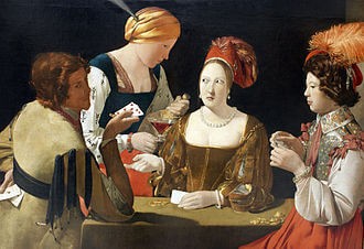 Le Tricheur à l’as de carreau, 1636 / 1640, La Tour, Georges de, RF 1972 8, Louvre, The Cheat with the Ace of Diamonds,『いかさま師』　1636 - 1640年　ジョルジュ・ド・ラ・トゥール　ルーヴル美術館蔵