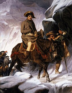 『アルプスを越えるボナパルト』( Bonaparte franchissant les Alpes ) 1848年 ポール・ドラローシュ ルーヴル美術館蔵