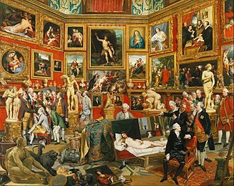 『ウフィツィ美術館のトリブーナ』　1772年 - 1777年の間　ヨハン・ゾファニー　ロイヤルコレクション蔵