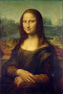 『モナ・リザ』　77cm×53cm　1503年 - 1506年頃　レオナルド・ダ・ヴィンチ　ルーヴル美術館蔵