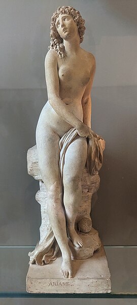 『テセウスに捨てられたアリアドネ』（ Ariane abandonnée par Thésée ）　1796年　オーギュスタン・パジュー　ルーヴル美術館蔵