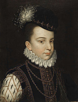 フランソワ（アンジュー公）（ François-Hercule de France, duc d'Alençon (1554-1584), quatrième fils de Henri II et de Catherine de Médicis. ）　1566年 - 1567年頃　フランソワ・クルーエ　ルーヴル美術館蔵