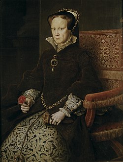 イングランド女王メアリー1世（ María Tudor, reina de Inglaterra, 1516年 - 1558年）　1554年　アントニス・モル　プラド美術館蔵