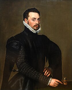 Portrait d'homme désignant une horloge de table　1565年　アントニス・モル　ルーブル美術館蔵