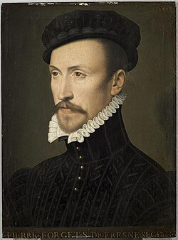 フレスヌ領主ピエール・フォルジェ（ Pierre Forget, seigneur de Fresnes (1544-1610). ）　1565年　フランソワ・クルーエ　ルーヴル美術館蔵