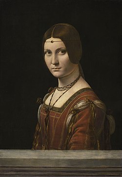 『ある貴婦人の肖像』 1490年 - 1497年 レオナルド・ダ・ヴィンチ