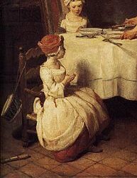 『食前の祈り』　1740年　ジャン・シメオン・シャルダン