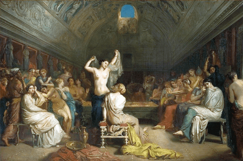 『テピダリウム』( Le Tepidarium, “salle où les femmes de Pompéi venaient se reposer et se sécher en sortant du bain” ) 1853年 テオドール・シャセリオー オルセー美術館蔵