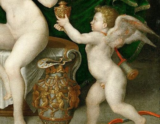 『化粧するヴィーナス』 (Vénus à sa toilette, 1525 / 1550, France Fontainebleau, École de, Louvre) 1525 - 1550年 フォンテーヌブロー派の画家 ルーヴル美術館蔵