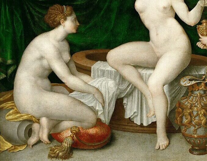 『化粧するヴィーナス』 (Vénus à sa toilette, 1525 / 1550, France Fontainebleau, École de, Louvre) 1525 - 1550年 フォンテーヌブロー派の画家 ルーヴル美術館蔵