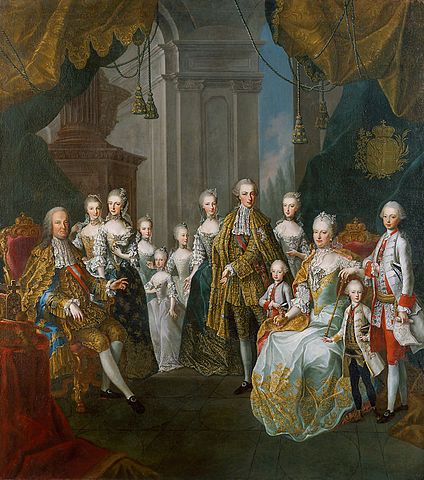 神聖ローマ皇帝フランツ・シュテファンと女帝マリア・テレジアとその家族　1764年　マルティン・ファン・マイテンス　美術史美術館蔵