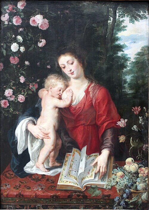 The Virgin and Child / Maria mit dem Kind, Ausführung: Peter Paul Rubens (1577 - 1640), Maler*in, Ausführung: um 1625, Leinwand, Bildmaß: 153 x 110,4 cm, 1829/30 Überweisung aus den Königlich Preußischen Schlössern, Ident. Nr.:917, Staatliche Museen zu Berlin、Gemäldegalerie, 『聖母子』　1625年頃　ピーテル・パウル・ルーベンス　絵画館（ベルリン）