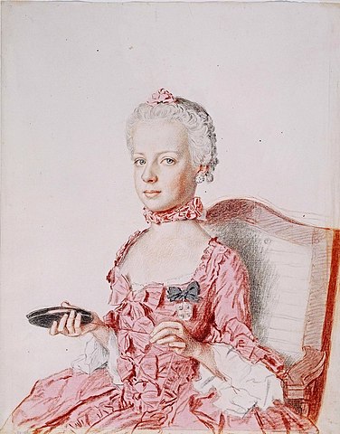 マリー・アントワネット、1762年の肖像画（7歳）　ジャン＝エティエンヌ・リオタール　美術・歴史博物館蔵