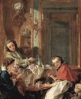 『昼食（朝食）』（ Le Dejeuner ）　1739年　フランソワ・ブーシェ　ルーヴル美術館蔵