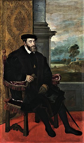 神聖ローマ皇帝カール5世( Bildnis Kaiser Karls V. im Lehnstuhl, 1548 1500年2月24日 - 1558年9月21日) 1548年 アルテ・ピナコテーク蔵