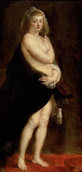 『毛皮をまとったエレーヌ・フールマン』　1638年頃　ルーベンス画　美術史美術館蔵