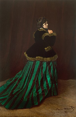 『カミーユ（緑衣の女）』　1866年　クロード・モネ　ブレーメン美術館蔵
